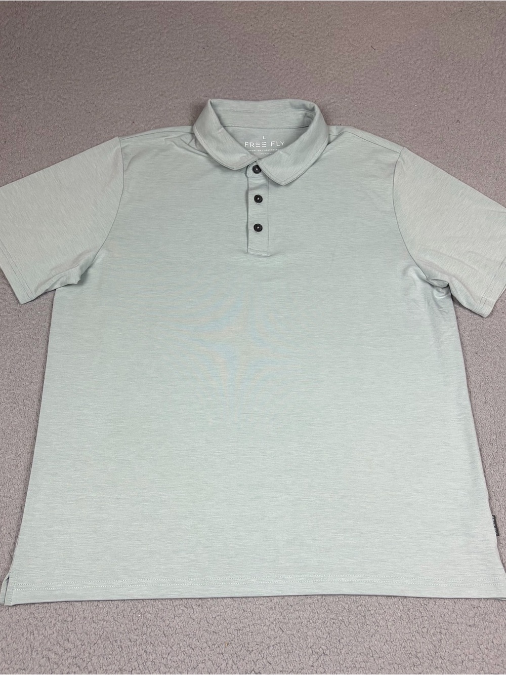 Free Fly Apparel Men's Polo in Light Sage Green Stretch Bamboo Spandex
